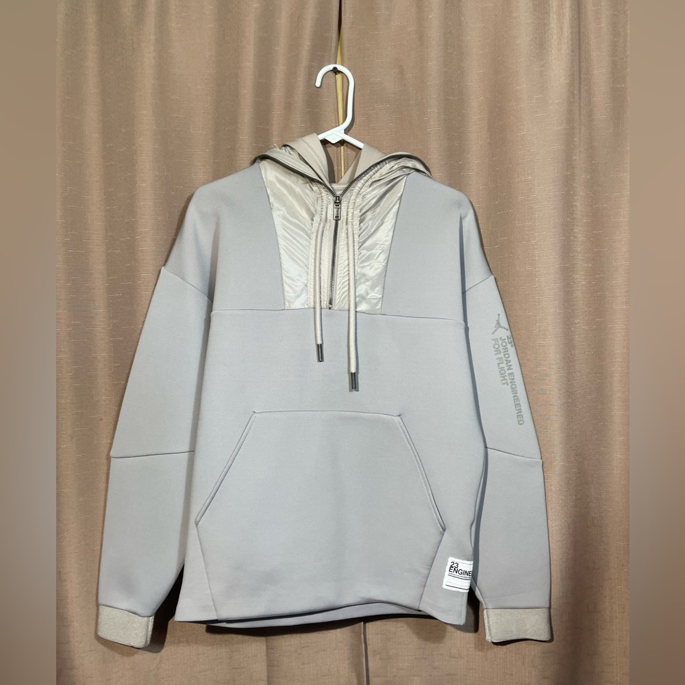 Nike Air Jordan 23 Engineered 1/2 Zip Gray Hoodie Men’s Small GUC